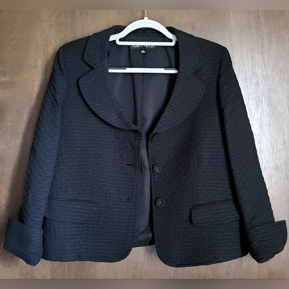 Euc Albert Nipon Textured Jacket And Dress Suit - image 6